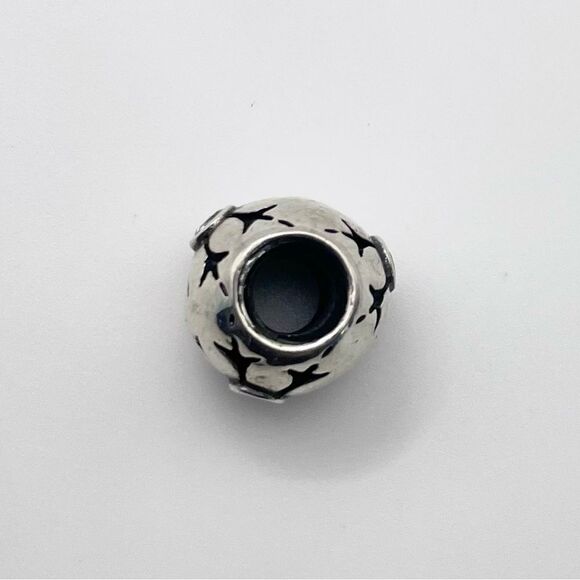 Pandora 790367CZA Sterling Silver Winter Snowflake Bead Aqua CZ Retired Charm - Picture 5 of 6